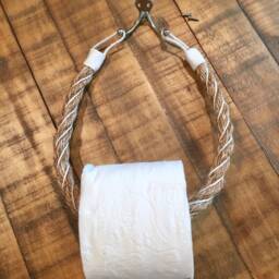 Rustic Manila Rope Toilet Paper Holder Nautical Bathroom Decor - thumbnail 4