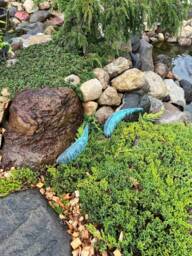 Verdigris Bronze Sculpture Garden Fish Handmade Welded Metal Art Green Verdigris Patina Outdoor Garden Decor