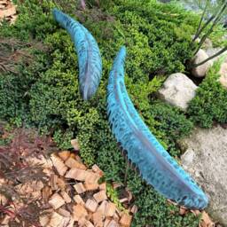 Verdigris Bronze Sculpture Garden Fish Handmade Welded Metal Art Green Verdigris Patina Outdoor Garden Decor - thumbnail 3