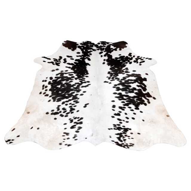 Black & White Cowhide Rug Natural Hair-On Leather - 43x46 Inches - image 1