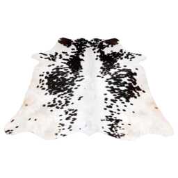 Black & White Cowhide Rug Natural Hair-On Leather - 43x46 Inches - thumbnail 1