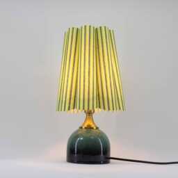 Handmade Lemon Green Striped Lamp Ceramic Base Accent Lamp-119#