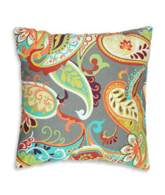 "One Covington Whimsy Paisley Multi Or Mardi Gras Fabric Pillow Cover Designer Decorative Throw 16x16"" 18x18 20x20 22x22" - image 1
