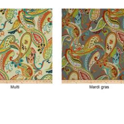 "One Covington Whimsy Paisley Multi Or Mardi Gras Fabric Pillow Cover Designer Decorative Throw 16x16"" 18x18 20x20 22x22" - thumbnail 4