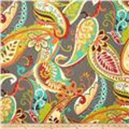 "One Covington Whimsy Paisley Multi Or Mardi Gras Fabric Pillow Cover Designer Decorative Throw 16x16"" 18x18 20x20 22x22" - thumbnail 2