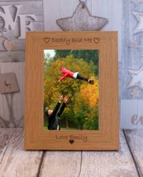 Personalised French Oak Finish Photo Frame Engraved Gift - thumbnail 1