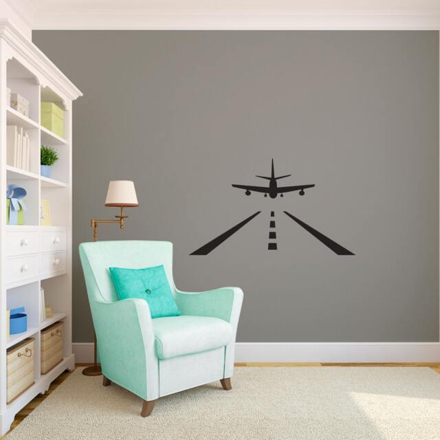 Airplane Aircraft Landing Strip - Wall Decal Custom Vinyl Art Stickers - image 1