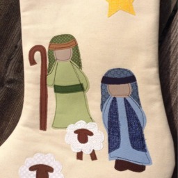 Personalized Nativity Shepherd Christmas Stocking - Embroidered - thumbnail 2
