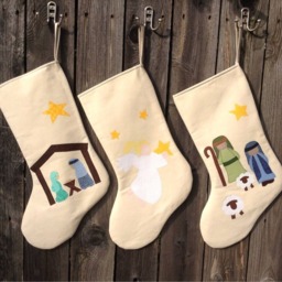 Personalized Nativity Shepherd Christmas Stocking - Embroidered - thumbnail 3