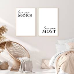 Set Of 2 Bedroom Prints, Decor Love You More, Above Bed Anniversary Gift, Print, Poster, Home Prints - thumbnail 2