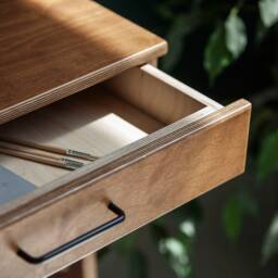 Handmade Mid Century Modern Walnut Bookcase Desk - Wall Unit - thumbnail 3