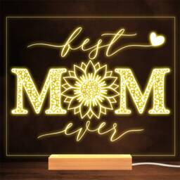 Bust Mum Ever Sunflower Mother's Day Personalised Gift Lamp Night Light - thumbnail 1