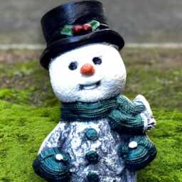 Tiny Concrete Snowman Statue Stone Winter Garden Decor Handcrafted Festive Sculpture Holiday Frosty Figurine Front Door Gift - thumbnail 3