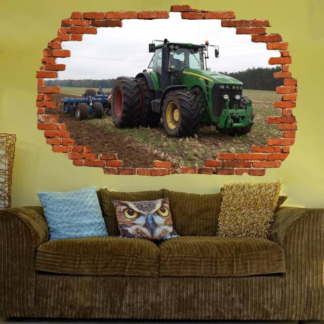 Tractor Plough Field Wall Sticker Mural Poster Decal Room Office Nursery Decor Id642 - image 1