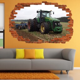 Tractor Plough Field Wall Sticker Mural Poster Decal Room Office Nursery Decor Id642 - thumbnail 2