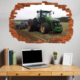 Tractor Plough Field Wall Sticker Mural Poster Decal Room Office Nursery Decor Id642 - thumbnail 3