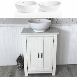 Bathroom Vanity Unit Painted White - Quartz Top Ceramic Basin Choice 310Pwqcbc