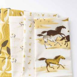 Mustard Crib Sheet - Gold Cactus Floral, Boho Desert Blooms - thumbnail 2