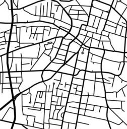 Santa Fe Map Print - New Mexico Poster Art Usa Black & White Wall Decor - thumbnail 3