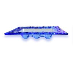 Light Blue & Murano Glass Soap Dish - Lapilli Series, Unique Made in Italy Gift, Fused - thumbnail 3