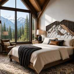 Denali Mountain Headboard - Handmade Wood Art Rustic Modern Bedroom Decor Statement Bed Cabin Lodge Furniture - thumbnail 2