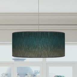 Teal Blue Abstract Pendant Lampshade Modern Ceiling Light, Handmade in UK - thumbnail 2