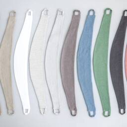 Handmade Linen Curtain Tieback in Gray Stripes/Heavy Weight Holdback - thumbnail 3