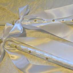 Lambade Wedding - Greek Orthodox Candles Ivory White Lambathes Lambades - thumbnail 2