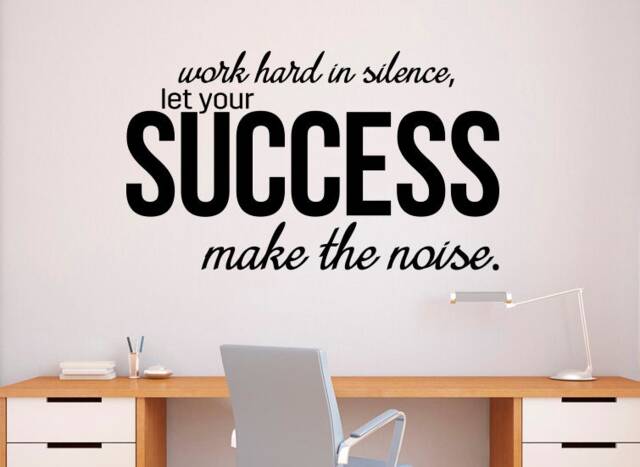 Work Hard in Silence Wall Decal Success Vinyl Sticker Education Motivational Quotes Art Decor - 57Nr - image 1