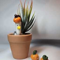 Halloween Polymer Clay Seagull Plant Pot Pet Beach Home Decor - thumbnail 2