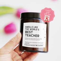 Gift For Teachers School End Of Term Appreciation Personalized Candle - Thank You Teacher Primary Secondary Gcses Alevels - thumbnail 1