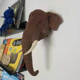 Indian Elephant Wall Art - Animal Mount- 3D Printed - thumbnail 3