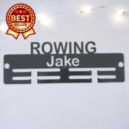 Rowing Medal Hanger - Gloss Colours, Custom Name & Colour - thumbnail 1