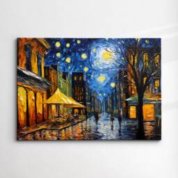 London Market Street Starry Night Style Painting Big Ben UK Van Gogh Wall Art Framed Canvas Poster Print Home/Office Room Decor Gifts - thumbnail 3
