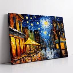 London Market Street Starry Night Style Painting Big Ben UK Van Gogh Wall Art Framed Canvas Poster Print Home/Office Room Decor Gifts - thumbnail 2