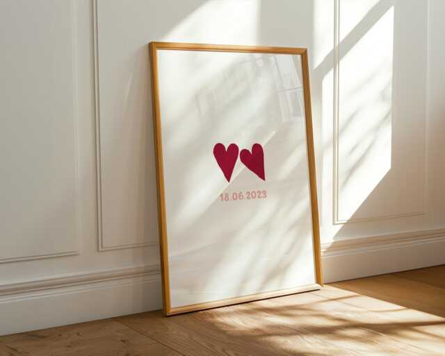 Personalised Small Hearts Print - Love Heart Print, Wedding Gift, Engagement Print, Home Decor, Anniversary Valentines Day Gift - image 1