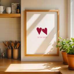 Personalised Small Hearts Print - Love Heart Print, Wedding Gift, Engagement Print, Home Decor, Anniversary Valentines Day Gift - thumbnail 2