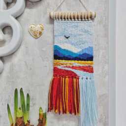 Small Hanging Wall Decor - Woven Tapestry Natural Handwoven Art Wall Decoration Housewarming Gift Woven Weaving - thumbnail 2