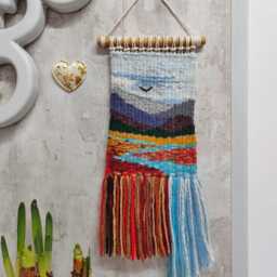 Small Hanging Wall Decor - Woven Tapestry Natural Handwoven Art Wall Decoration Housewarming Gift Woven Weaving - thumbnail 3