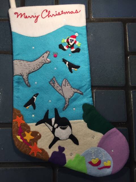 Handmade Heirloom Scuba Santa Christmas Stocking 10 - image 1
