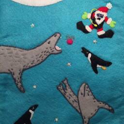 Handmade Heirloom Scuba Santa Christmas Stocking 10 - thumbnail 2