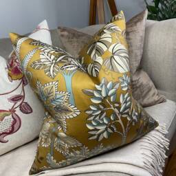 Absolutely Stunning Decorative Cushion Cover Pillow Designer - Double Sided Steen Cotton Fabric Gold Bronze