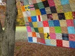 Funky Patchwork Quilt Colorful Cotton Throw Blanket - 54 X 81