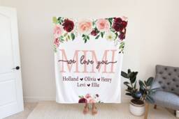 Christmas Gift For Mom, Grandma & Mom Present, We Love You Blanket, From Kids Wife, Grandparent