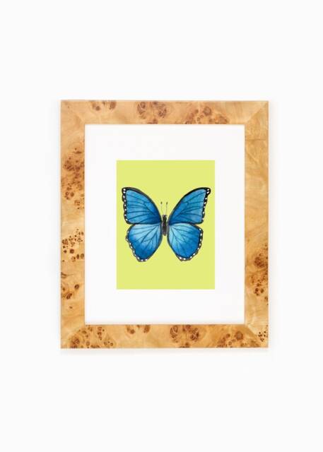 Physical Blue Butterfly Art Print Home Decor Digital Download PDF Watercolor Nursery Office Feminine Girls Bedroom Green Butterfly Art - image 1
