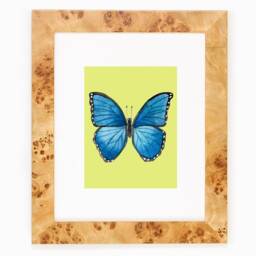 Physical Blue Butterfly Art Print Home Decor Digital Download PDF Watercolor Nursery Office Feminine Girls Bedroom Green Butterfly Art - thumbnail 3