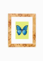 Physical Blue Butterfly Art Print Home Decor Digital Download PDF Watercolor Nursery Office Feminine Girls Bedroom Green Butterfly Art - thumbnail 1