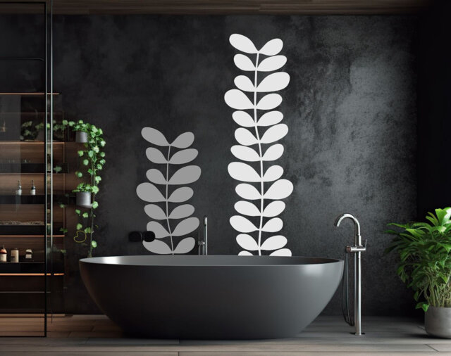 Sale Leaves Wall Decal, Mid Century Decor, Retro - image 1