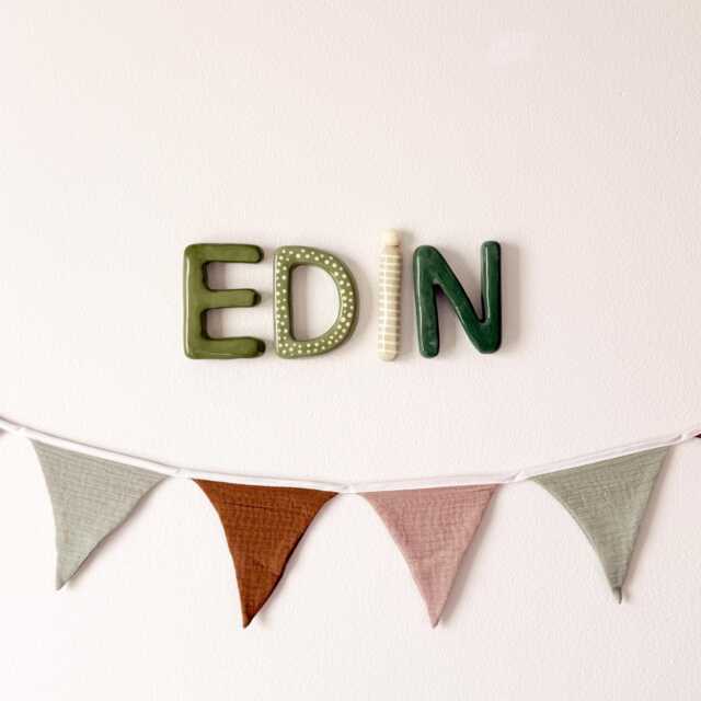 Custom Ceramic Wall Letters, Personalized Nursery Name Sign, Handcrafted Clay Letters For Kids Room Decor, Letter Hanging - image 1