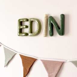 Custom Ceramic Wall Letters, Personalized Nursery Name Sign, Handcrafted Clay Letters For Kids Room Decor, Letter Hanging - thumbnail 2